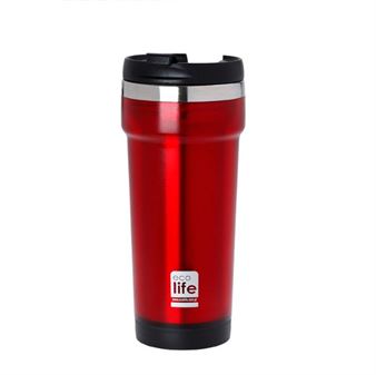 Εικόνα της Ανοξείδωτο θερμός για καφέ ECOlife Red 420ml (plastic outside)